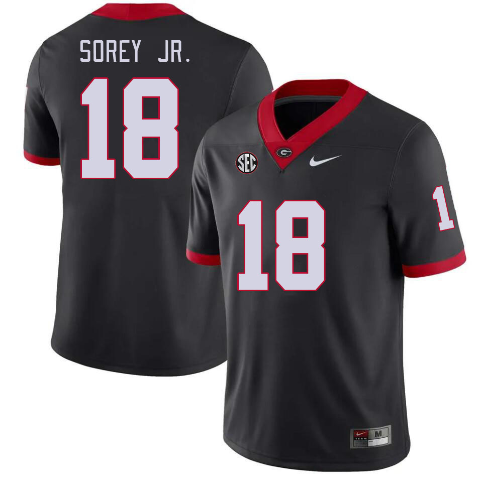 Georgia Bulldogs #18 Xavian Sorey Jr. College Football Jerseys Stitched-Black